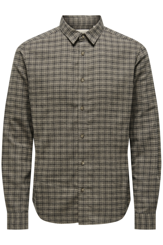 ONSGUDMUND LS CHECKED SHIRT NOOS 22007112 WALNUT/JET BLACK